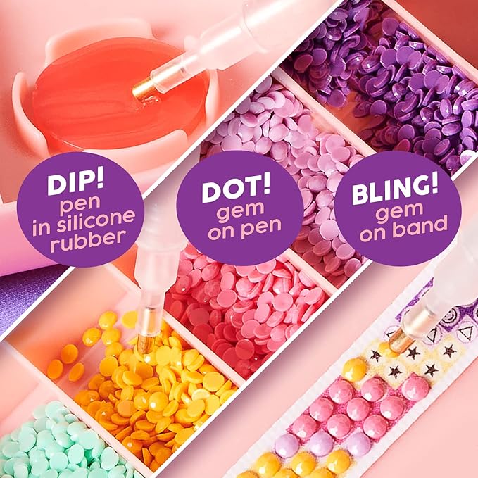 DIY Gem Friendship Bracelet, 5 Band On The Go Starter Pod in 6 Piece CDU - Arts & Craft Activity for Ages 7 and Up