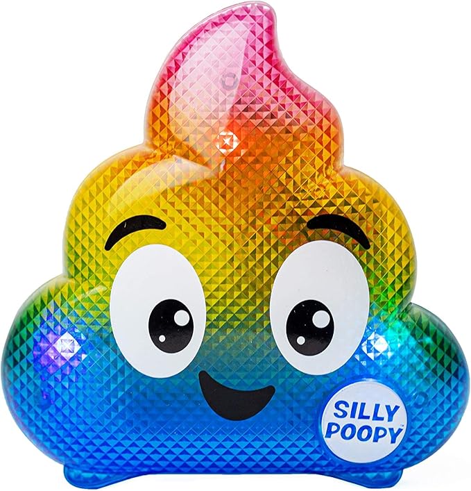 Silly Poopy's Hide & Seek by Relatable, The Talking, Singing, Rainbow Hide & Seek Toy, Stocking Stuffers for Toddlers, Hide and Seek Games, Includes 1 Toy and 2 AA Batteries