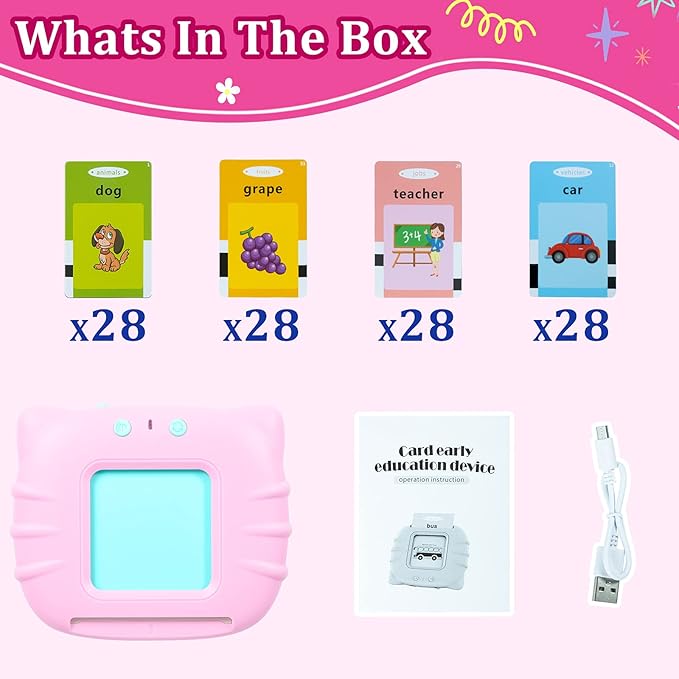 QuTZ Toddler Toys for 2 3 4 5 Year Old Boys and Girls, Speech Therapy/Autism Sensory Toys for Autistic Children, Learning Montessori Toys, 224 Sight Words Talking Flash Cards