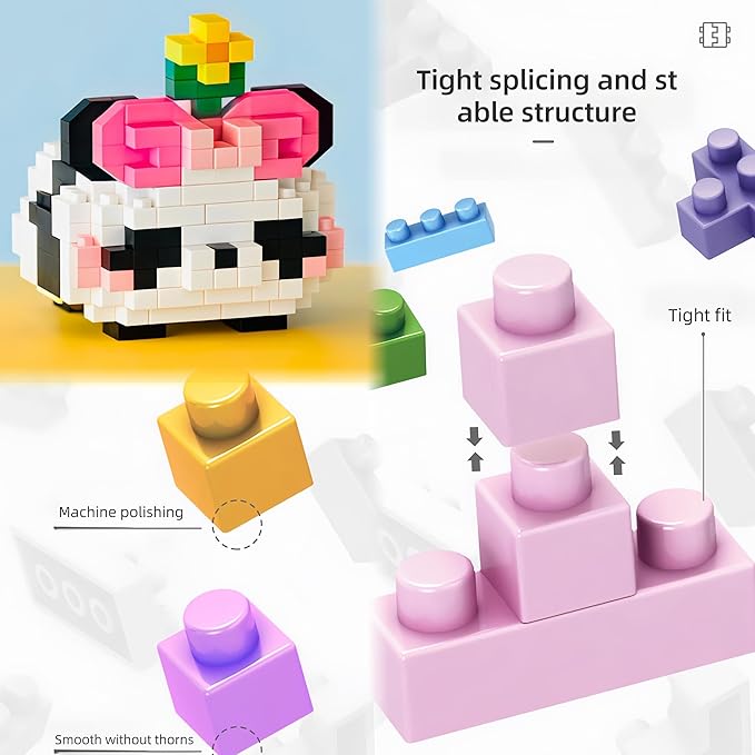 Cute Panda Building Blocks (Set of 4) Panda Mini Building Block Sets are All Individually Packaged Adult Building Block Toys Children's Panda Gifts