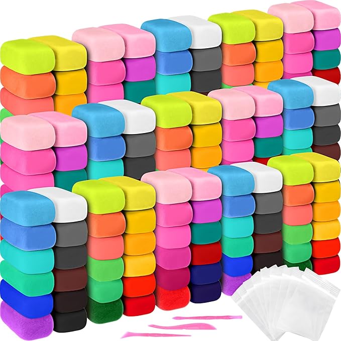 Poen 48 Pcs Air Dry Clay Kit Multi Colors Ultra Light Modeling Clay for Kids DIY Safe Soft Clay with Sculpting Tool Back to School Gift for Kids Adults Artists Art Crafts