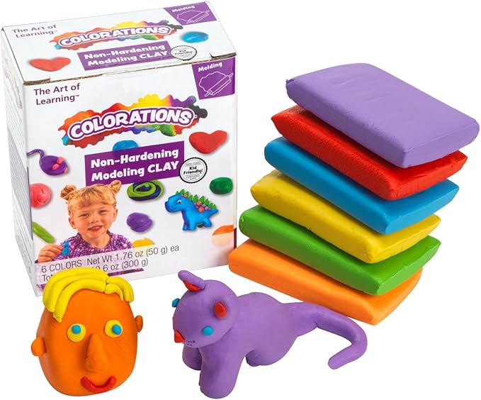 Non-Hardening Clay - Set of 6, Smooth,