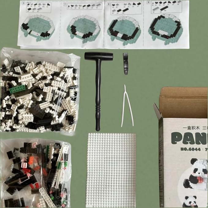 QMEAKMONY Mini Building Blocks Panda Sets Cute Micro Mini Panda Building Bricks for Adults Micro Nano Bricks Perfect Party Favors for Teenagers(720 PCS)