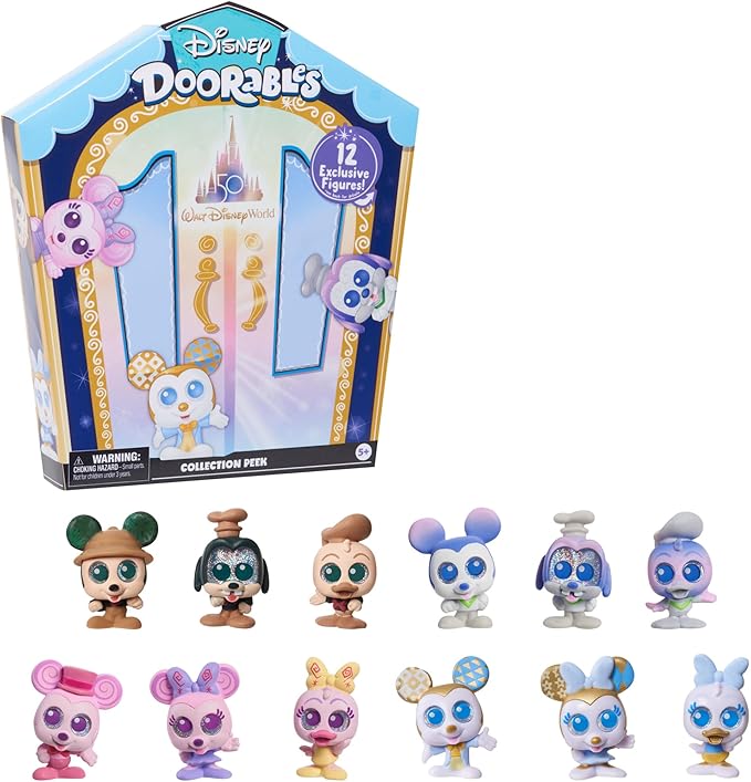 Disney Doorables Walt Disney World 50th Anniversary Collection Peek, Blind Bag Inspired Mini Collectible Figures, Kids Toys for Ages 5 Up, Amazon Exclusive by Just Play