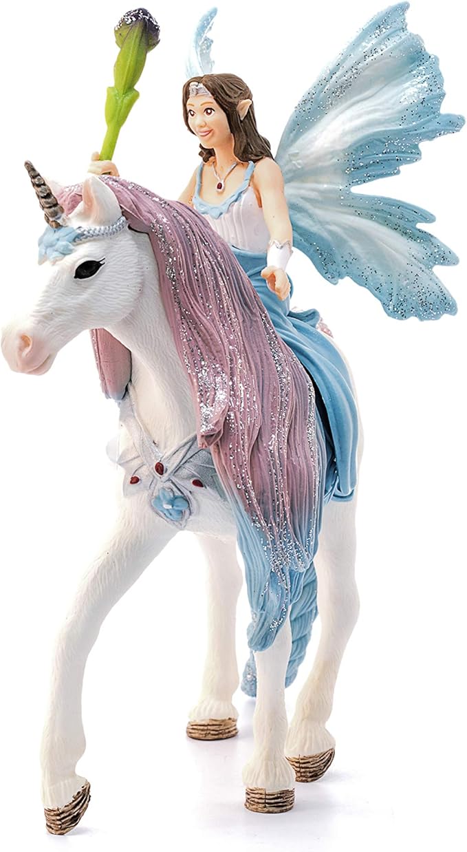 Schleich Bayala Fairy Eyela with Princess Unicorn Playset - Sparkling Flying Princess Doll with Unicorn and Magic Wand, Birthday Gift for Girls and Boys Ages 5-12