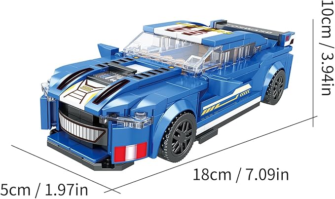 Car Models Building Toys Sportscar Building Block Sets Collectible Model Car Kits Building Blocks, Speed Champions Racing Toy Cars for Kids Age 6+,Compatible with Classic Brick,382 PCS 88015