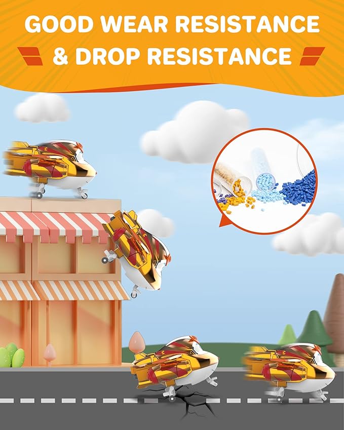 Super Wings 5" Transforming Golden Boy Airplane Toys, Vehicle Action Figure, Superwings Transforming Plane to Robot, Flying Toy Vehicle Playset, Gifts Toys for Kids, Age 3 and Up, Gold