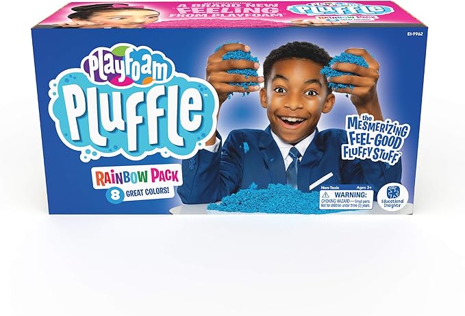 Educational Insights Playfoam Pluffle for Sensory Bins with 8 Colors, Set of 8, Ages 3+