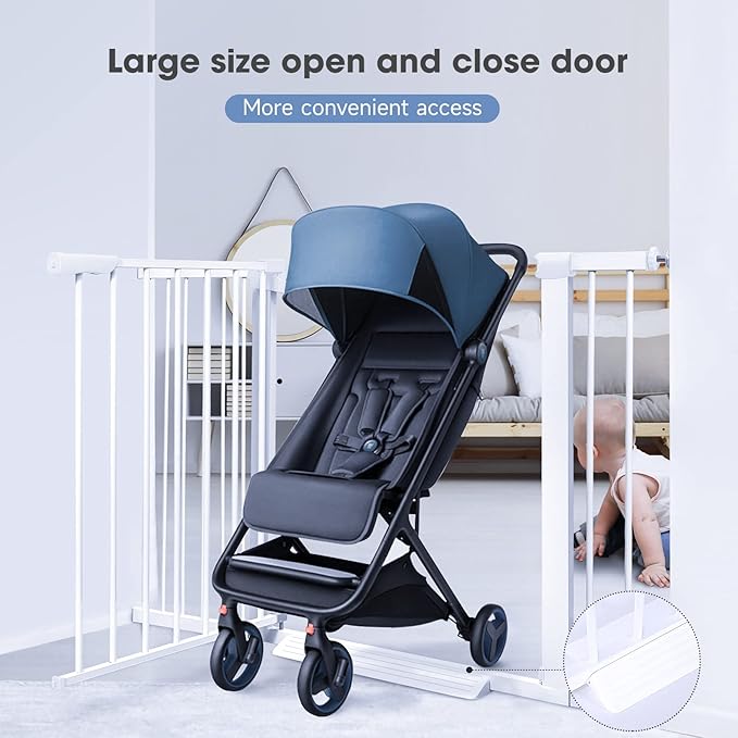 Extra Tall Child Safety Gate Extends Up to Extra Wide, Baby Gate for Doorways Hallways, Retractable Baby Gate for Stairs, Easy Fit Pet Gate, Dog Gates for The House Indoor/Outdoor, Pressure Mounted.