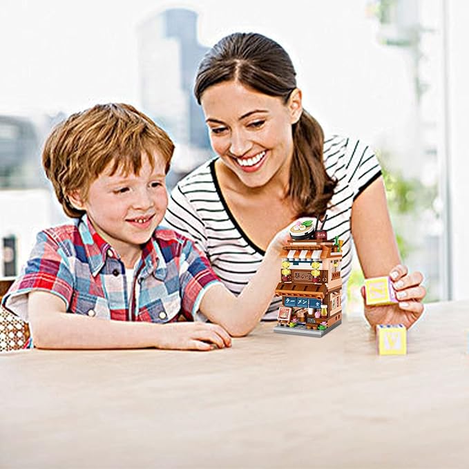 Japanese Street View Shop Bricks, Mini DIY Building Blocks Model MOC Construction Toy (Ramen Shop)