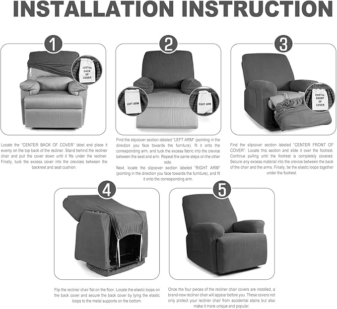 NORTHERN BROTHERS Stretchy Recliner Chair Covers, Velvet Recliner Covers, Lazy Boy Chair Cover (Brown, 1 Seat)