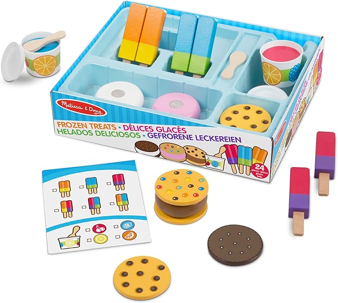 Melissa & Doug Frozen Treats | Pretend Play | Play Food | 3+ |, Multicolor, 33.528 cm H x 26.67 cm W x 6.35 cm L