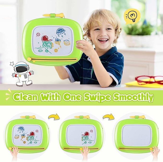 Smasiagon Toddler Girl Boy Toys,Magnetic Drawing Board for Toddlers 1-3,Early Learning Doodle Board Writing Painting Sketch Pad, Birthday Easter Valentines Day Gifts for Kids 1 2 3 Year Old (Green)