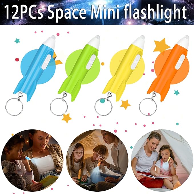 Space Party Favors for Kids Outer Space Themed Birthday Party Supplies, Party Favors Space Toys Included Mini Toys, Slap Bracelet, Sticker, Necklace,Keychains