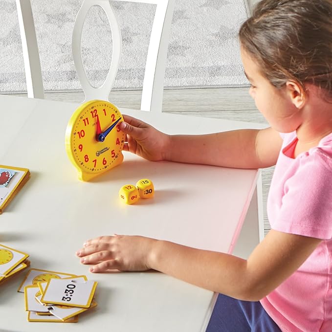 Learning Resources Time Activity Set - 41 Pieces, Ages 5+,Clock for Teaching Time, Telling Time, Homeschool Supplies, Montessori Clock
