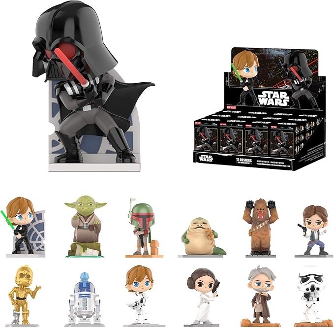 POP MART Star Wars Series Figures, 12PCs Star Wars Blind Box Figures, Random Design Action Figures Collectible Toys Home Decorations, Holiday Birthday Gifts for Boys and Girls, Whole Set