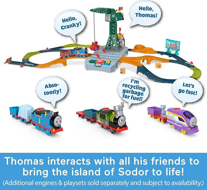 Thomas & Friends Motorized Toy Train Talking Thomas Engine with Sounds & Phrases Plus Cargo for Preschool Kids Ages 3+ Years
