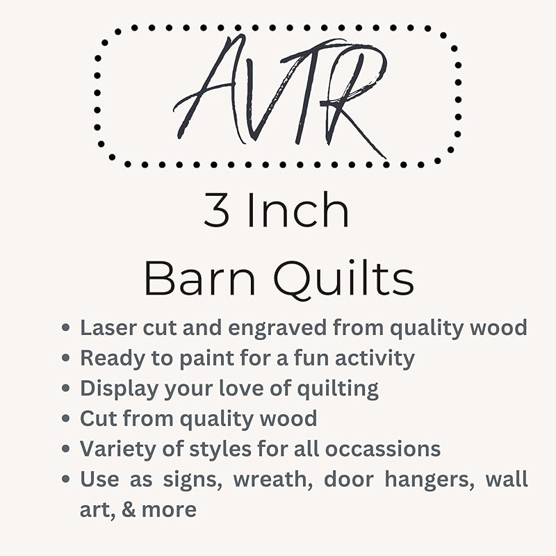 Patriotic Wooden Barn Quilt Kit, DIY Craft Painting Kit for Adults, America Barn Quilts Sign Block (4 inches (set of 4), Flag with Star)