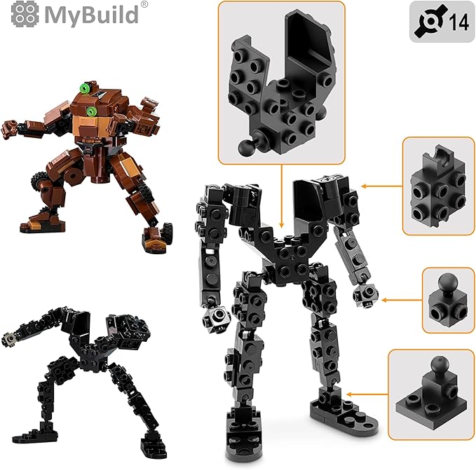 MyBuild Mecha Frame Armed Forces Stryker 5021 - Brown Armor Robot Blocks Toy Building Bricks Collection for Children to Adult Mech Fans