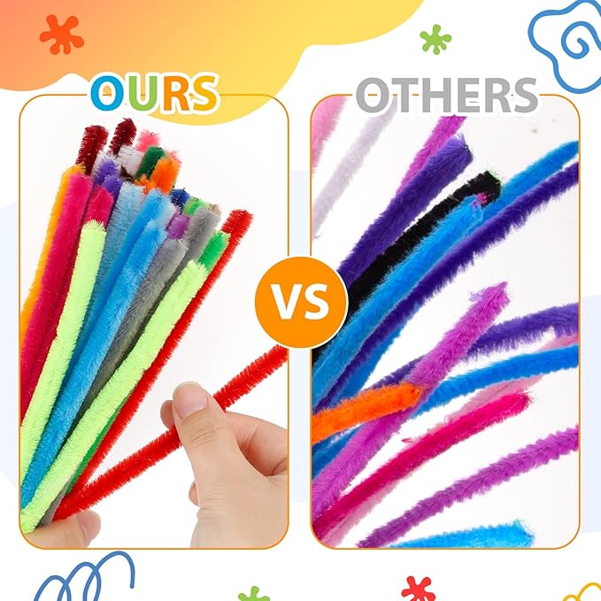 iCraftine 200 Pieces Pipe Cleaners Craft Supplies DIY Chenille Stems Tulip Bouquet Kit with Step-by-Step Video Tutorials for Wedding Gift, Holiday Decoration