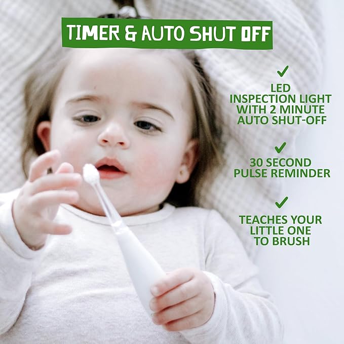 Jack N' Jill Tickle Tooth Toddler Toothbrush & Toothpaste Set - Baby Electric Toothbrush, Natural Toothpaste for Kids, Made for Tiny Teeth, Organic Fruit Flavor (Strawberry & Blueberry)