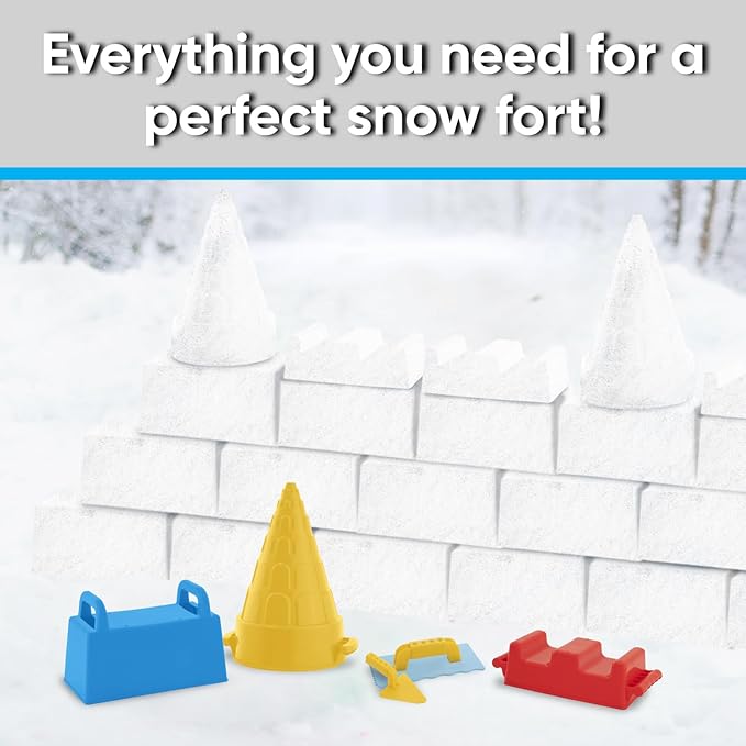 Superio Snow Brick Maker Igloo Fort Crenellated Block Form Outdoor Winter Snow Toys Sand Castle Building Kit for Adults and Kids Sandbox, Beach, Sand Toys (Red, 6)