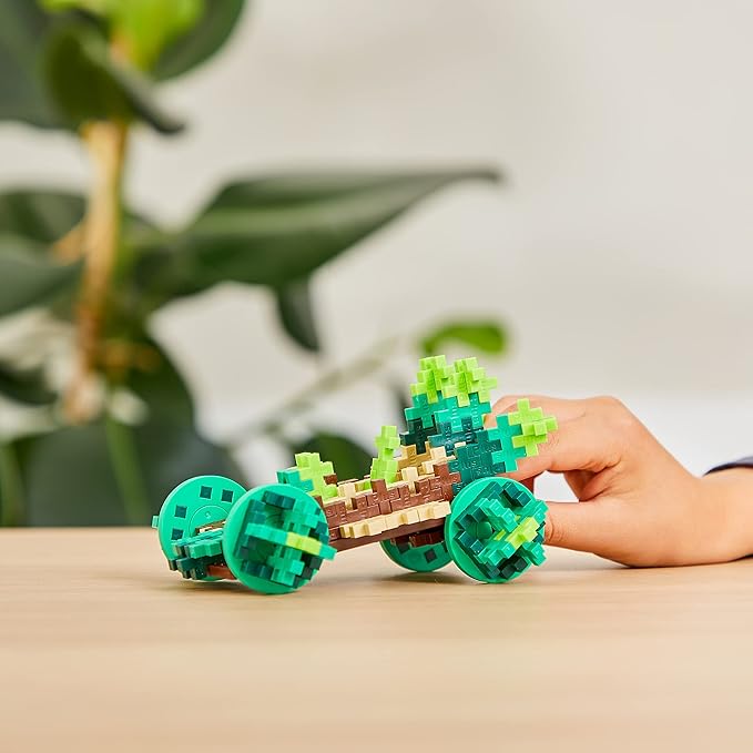 PLUS PLUS Color Cars Tube, Car Building Block Kit, 3D Puzzle Stem Toy Set for Kids, 200 Mini Interlocking Pieces - Earth