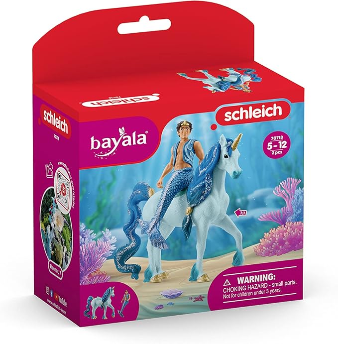 Schleich bayala 2-Piece Toy Playset for Girls and Boys Ages 5+, Mermaid Aryon with Blue Unicorn Toy