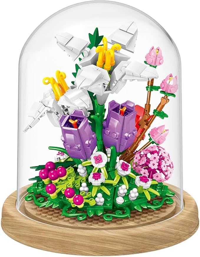 Lilies Flower Bouquet Building Sets, Artificial Flowers Building Blocks kit, DIY Unique Decoration Home, Botanical Collection for Ages 8+,Ideal Gifts for Mom Women (511PCS)