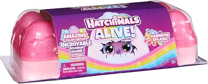 Hatchimals Alive, Rainbow Splash Egg Carton with 5 Mini Figures in Color Reveal Eggs & 10 Accessories, Kids Toys for Ages 3 and up