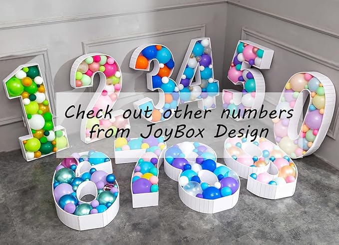 Mosaic Balloon Frame Light Up Numbers 8 Pre-Cut Large Foam Board Sign Cut-Out for Boy Girl 8 Birthday Party Backdrop Anniversary Decoration