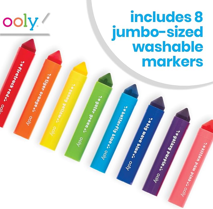Ooly Thick Washable Markers Bundle of 18 Colors, Washable Toddler Markers with Jumbo Grip and Jumbo Barrel, Perfect for Little Hands - Bundle