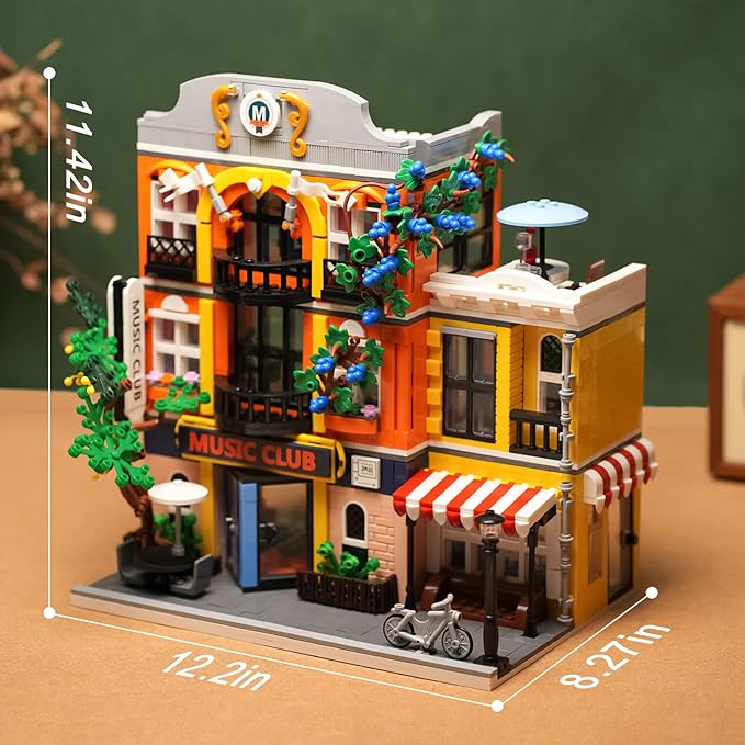 ENJBRICK Flowers City Jazz Club Building Sets for Adutls, Architecture House Building Kit for Boys and Girls 8-14 Years 1683 PCS