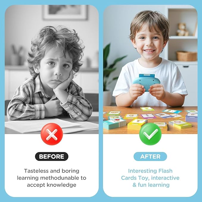 Spanish & English Talking Flash Cards for Toddler - 510 Sight Words Bilingual Learning Toys for Toddlers 3+, 31 Themes with 3 Songs Autism Sensory Toys, Montessori Educational Toys for Boys and Girls