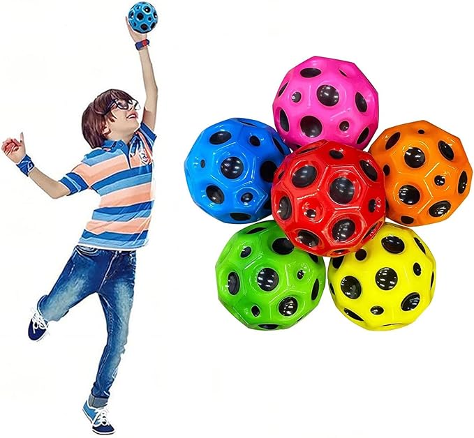 Moon Ball`s Extreme High Bouncing Ball Meteor Moon Ball`s,Rubber Bounce Ball Sensory Ball,Cool Tiktok Pop Bouncing Training Ball for Indoor Outdoor Play,Easy to Grip & Catch