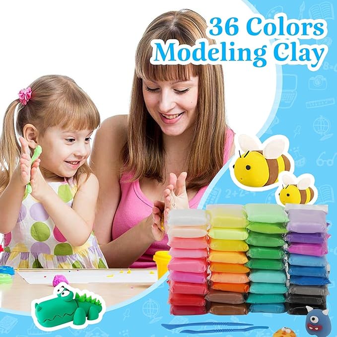 Air Dry Clay, 36 Packs Black Air Dry Foam Clay, Foam Clay, Crafting Clay, Moldable Foam Clay Super Light Weight Air Dry Clay Perfect Clay for Arts Crafts