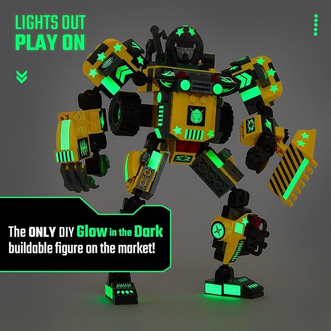 JITTERYGIT Robot Building Toy Gift for Boys, Perfect STEM Gift for Builders Ages 6, 7, 8, 9, and 10 Year Olds, Yellow Zakarpian (238 Pcs) Robotryx