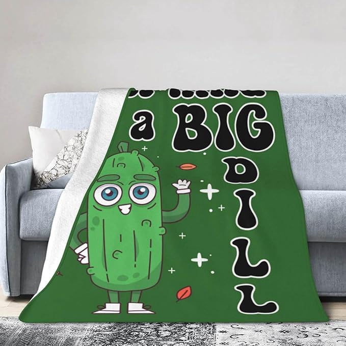 Pickle Blanket for Boys Girls, Cute I'm Kind of a Big Dill Themed Design Printed Throw Blankets for Kids Lap, Chair, Warm Soft Cozy Blanket, 30"x 40"