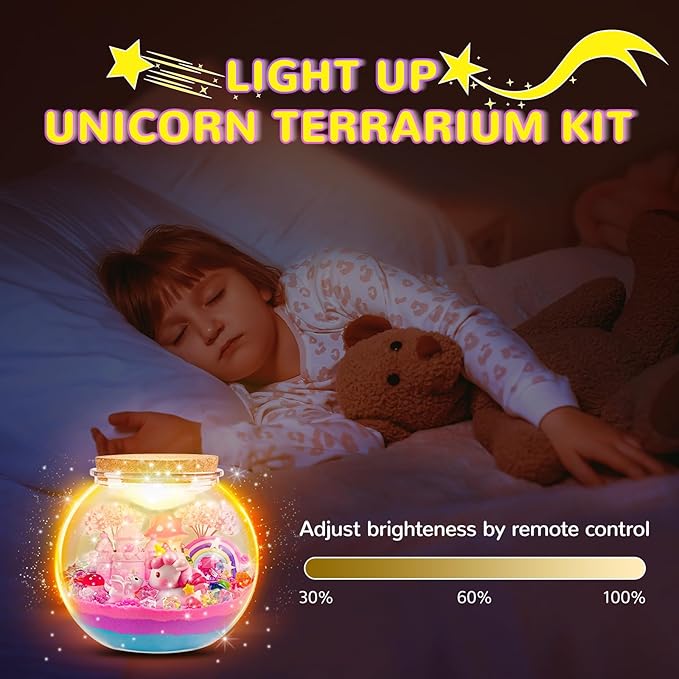 Ingbear Unicorn Terrarium Kit for Kids, Arts and Crafts for Kids Age 4-6 Sand Toys for Girls Ages 4-8 5-7 9 10 Year Old Birthday Christmas Gifts
