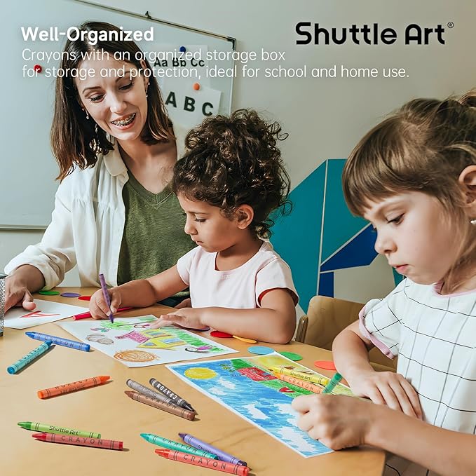 Shuttle Art Crayon Bulk Class Pack - 720 Count, 18 Assorted Colors with 40 Crayons per Color, Non-Toxic Bulk Crayon School Supplies for Teachers and Kids Arts & Crafts Supplies