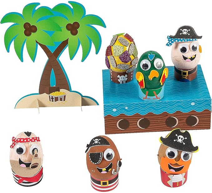 Fun Express Pirate Scene Egg Decorating Craft Kit – Makes 1