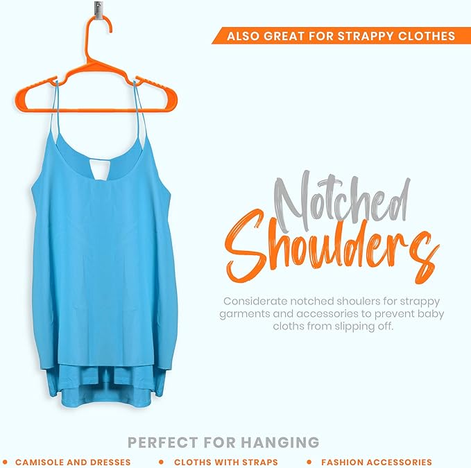 Utopia Home 40 Pack Kids Hangers - 11.5 Inch Plastic Baby Hangers for Closet - Childrens Hanger for Clothes & Infant Hanger for Closet - Ideal for Everyday Standard Use (Orange)