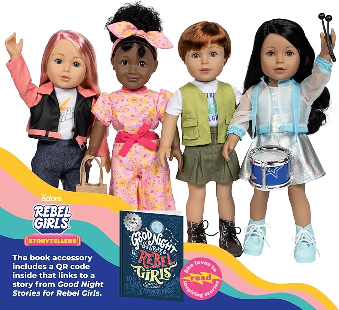 Adora 18" Rebel Girls Doll Collection - Inspired by Good Night Stories Rebel Girl Books - Premium Quality Soft and Movable Doll Body with Realistic Features - Champion