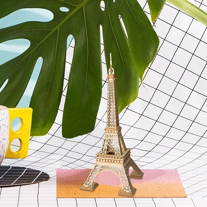 Rolife 3D Wooden Puzzle Wooden Craft Kit Eiffel Tower Model Kit Brain Teaser Games Laser-Cut Building Kits-Model Toy Educational Activity-Best Birthday for Kids to Build