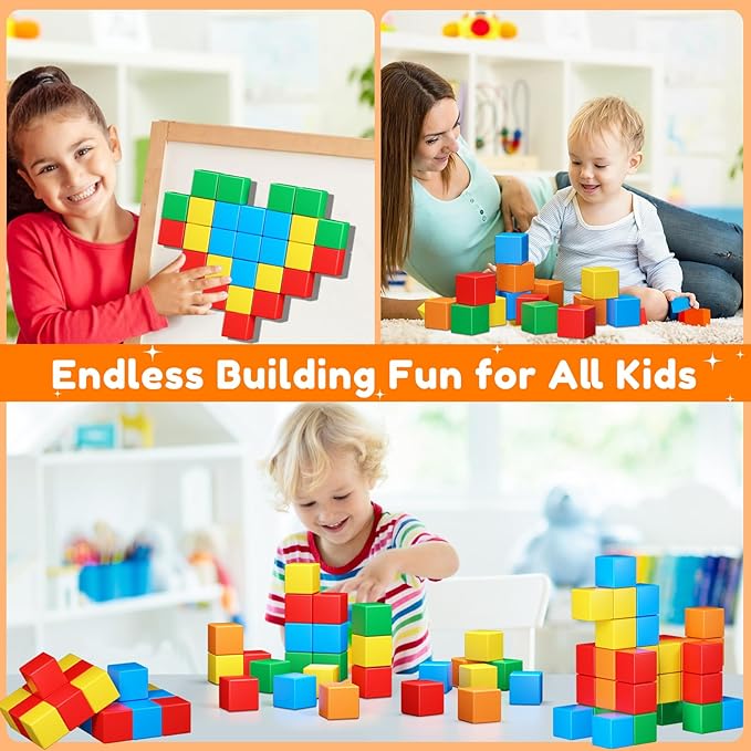 Magnetic Blocks for Toddlers Toys,1.42 Inch Building Blocks Toys for 3 4 5 6 7 8+Years Old Boys Girls, Magnetic Cubes for Kids STEM Montessori Toys Educational Sensory Magnet Toys for Kids Ages 3-5