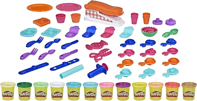 Play-Doh Kitchen Creations Fun Factory Playset, Arts and Crafts Toy for Kids 3 Years and Up with 12 Cans and 42 Tools (Amazon Exclusive)