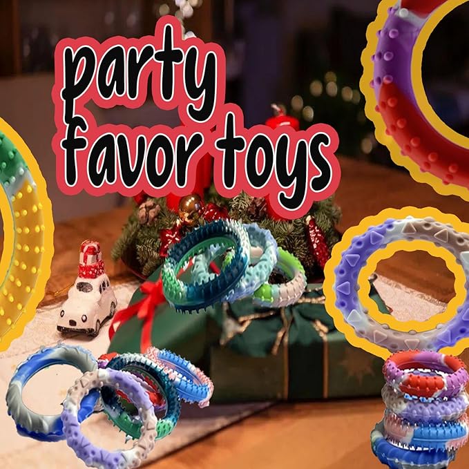 6pcs Random ColorSensory Fidget Toys for Kids Adults ， Stretchy Fidget Bracelet &Texture & Calming Autism Sensory Toys for Special Needs Autistic Children &Calm Down Toy for Toddler Girls Boys