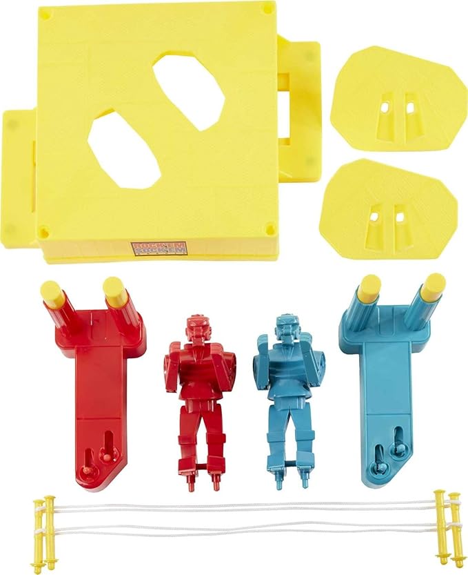 Mattel Games Rock 'Em Sock 'Em Robots Kids Game, Red Rocker vs Blue Bomber, Knock His Block Off
