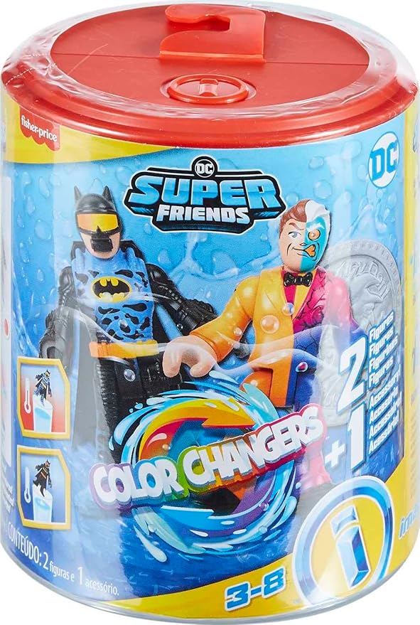 Fisher-Price Imaginext DC Super Friends Batman Toys, Color Changers Figure Set, Batman & Two-Face for Preschool Kids Ages 3+ Years