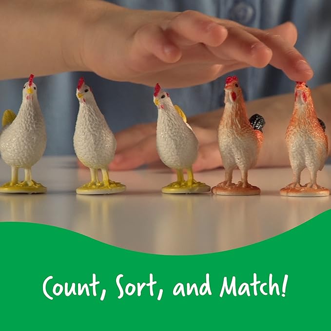 Learning Resources Farm Animal Counters - 60 Pieces, Ages 3+ Toddler Learning Toys, Farm Animals Toys, Develops Counting and Matching Skills